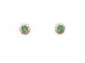 9ct Yellow Gold Emerald & Diamond Stud Earrings