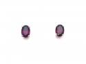 9ct White Gold Rhodolite Garnet Stud Earrings