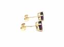 9ct Yellow Gold Rhodolite Garnet Stud Earrings