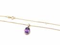 9ct Yellow Gold Amethyst & Diamond Necklet