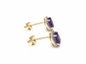 9ct Amethyst and Diamond Stud Earrings