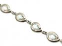 Silver White Created Opal Fancy Bracelet