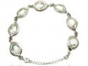 Silver White Created Opal Fancy Bracelet