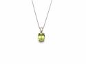 9ct White Gold Peridot Pendant & Chain