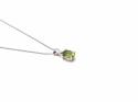 9ct White Gold Peridot Pendant & Chain