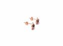 9ct Rose Gold Rhodolite Garnet & Diamond Earrings