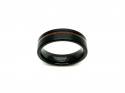 Tungsten Carbide Black & Wood Inlay Ring