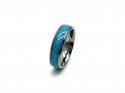 Tungstan Carbide & Turquoise Inlay Ring