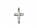 9ct White Gold CZ Cross Pendant