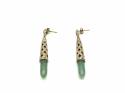 9ct Yellow Gold Jade Drop Earrings