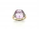 18ct Yellow Gold Kunzite & Diamond Ring