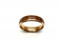 Tungsten Carbide Wood Inlay & Rose IP Plating Ring