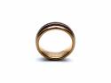 Tungsten Carbide Wood Inlay & Rose IP Plating Ring