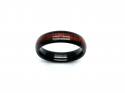 Tungsten Carbide Black IP Plating Wood Inlay Ring