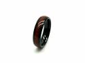 Tungsten Carbide Black IP Plating Wood Inlay Ring