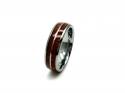 Tungsten Carbide & Double Wood Inlay Ring