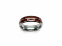 Tungsten Carbide & Double Wood Inlay Ring