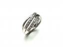 9ct White Gold Diamond Crossover Ring