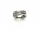 9ct White Gold Diamond Crossover Ring