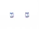 9ct Blue Topaz Solitaire Stud Earrings