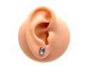 9ct Blue Topaz Solitaire Stud Earrings