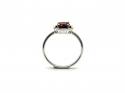 Silver Gold Plated Garnet Solitaire Ring