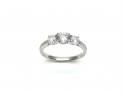 Silver CZ 3 Stone Ring