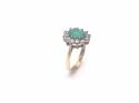 9ct Yellow Gold Green CZ Cluster Ring
