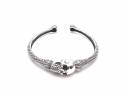 Silver Skull Bangle 57mm