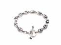 Silver Skull T-bar Bracelet 7.5 Inch