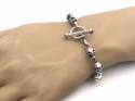 Silver Skull T-bar Bracelet 7.5 Inch