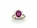 9ct Yellow Gold Ruby & Zircon Ring