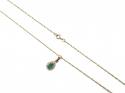 9ct Emerald & Diamond Pendant & Chain