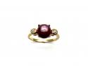 9ct Star Ruby & Diamond 3 Stone Ring