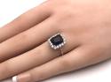Silver Blue CZ Cluster Ring