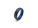 Tungsten Carbide Hammered Ring Black IP Plate