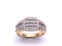 9ct Yellow Gold Gents Diamond Cluster Ring