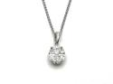 18ct White Gold Diamond Cluster Pendant & Chain