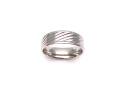 Silver Patterned Wedding Ring