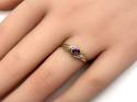 9ct Yellow Gold Amethyst & Diamond Ring