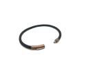 Dark Brown Leather Bracelet Stainless Steel Clasp