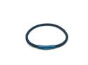 Navy Leather Bracelet Blue Stainless Steel Clasp