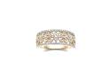 9ct Yellow Gold Filigree Diamond Pave Style Ring