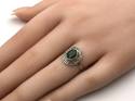Silver Oval Emerald Solitaire Ring
