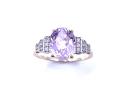 9ct Yellow Gold Kunzite & Zircon Ring