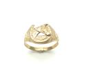 9ct Yellow Gold Horse Shoe Horse Head Ring