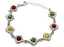 Multi Amber Fancy Squares Bracelet