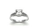 Palladium Carre Cut Diamond Ring