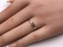 Silver Marcasite Heart Cluster Ring