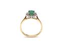 9ct Yellow Gold Emerald & Diamond Cluster Ring